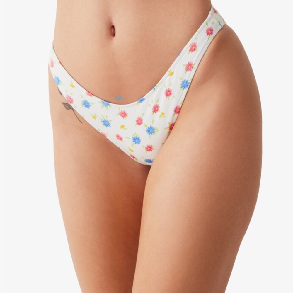 NWT Frankies Bikinis Premium dove cotton bikini bottoms in blossom Size XS